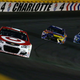Kyle Larson leading the 2017 NASCAR All-Star Race over Kyle Busch, who eventually won it, and Jimmie Johnson.